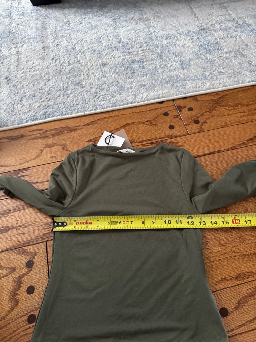 NWT RE ONA Signature Long Sleeve Top in Olive Size Small - Picture 10 of 11